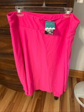 Hot Pink Midi Skirt with pants attached — Sleek A-Line Silhouette